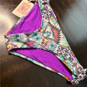 Vibrant Patterned Swim Bottom Maharam Hipster Size S Fully Reversible